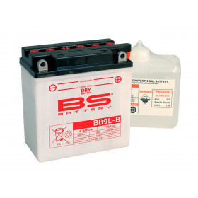 Batterie BS BB9L-B conventionnelle livrée avec pack acide