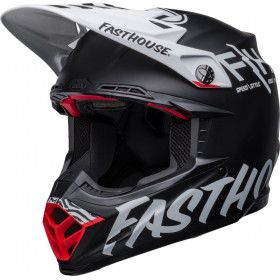 Casque BELL Moto-9s Flex Fasthouse Crew - Mat Noir/Blanc