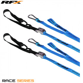 Anneaux d'arrimage RFX série 1.0 Race (Bleu/Noir) avec boucle supplémentaire et mousqueton