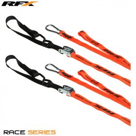 Anneaux d'arrimage RFX série 1.0 Race (Orange/Noir)  (Orange/Noir) avec boucle supplémentaire et clip mousqueton