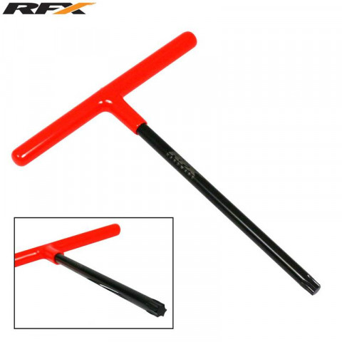 Clé en T RFX Pro (Noir/Orange) empreinte standard avec poignée en caoutchouc - Tête Torx T45 pour KTM