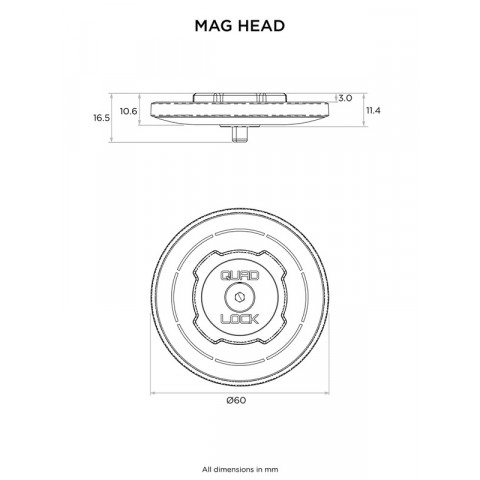 Tête standard QUAD LOCK MAG