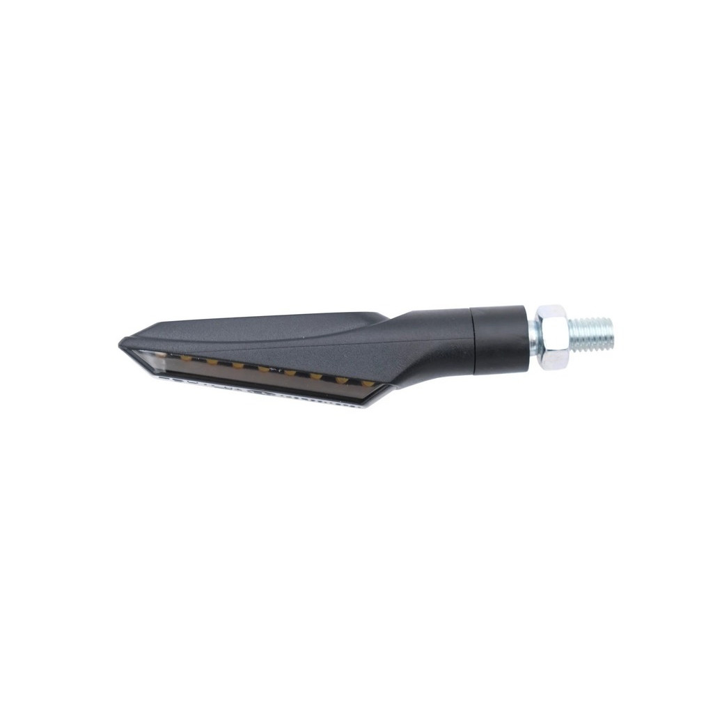 Kit 4 Clignotants LED Mini Bullet Pour Moto - Noir Fumé - Fonction Clignotant (ambre) Et Feu Stop/position (rouge) - 12V, Filetage 10mm