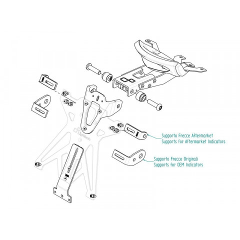 Kit support de plaque réglable LIGHTECH - Triumph Trident 660