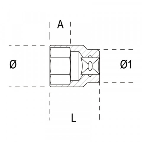 Douille 6 pans BETA 65mm