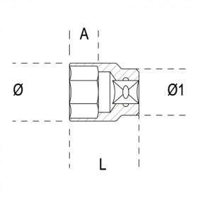 Douille 6 pans BETA 65mm