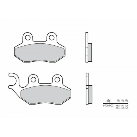 Plaquettes de frein BREMBO Scooter carbone céramique - 07005