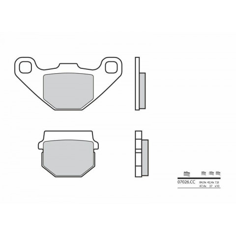 Plaquettes de frein BREMBO Scooter carbone céramique - 07026