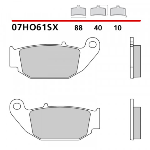 Plaquettes de frein BREMBO métal fritté - 07HO61SX