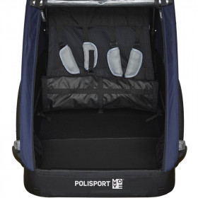 Remorque enfant vélo POLISPORT complète gris/bleu