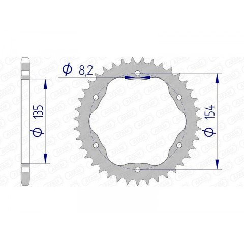 Couronne AFAM alu ultra-light anodisé dur 51804 - 520