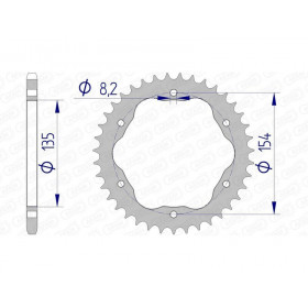 Couronne AFAM alu ultra-light anodisé dur 51804 - 520