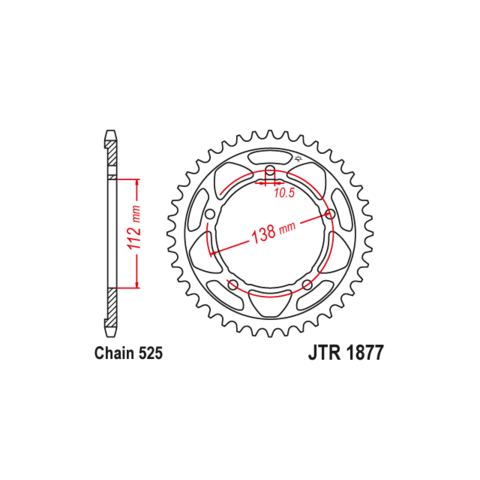 Couronne JT SPROCKET acier standard 1877 - 525