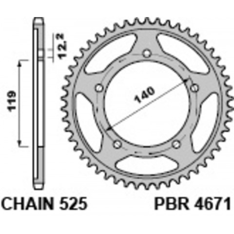 Couronne PBR acier standard 4671 - 525