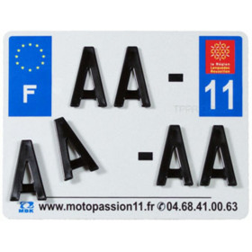 Plaques d'immatriculation aluminium PPI pré-percées - SIV 210x130  département 36 - 10 pièces