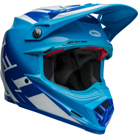 Casque BELL Moto-9S Flex - Rail Gloss Blue/White