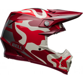 Casque BELL Moto-9S Flex - Ferrandis Méchant Gloss Red/Silver