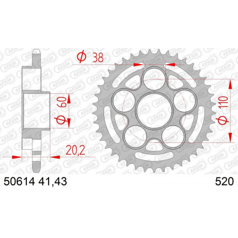 Couronne AFAM acier standard 50614 - 520