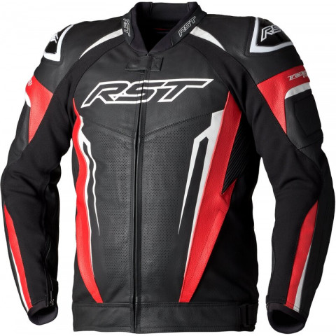 Veste cuir RST TracTech Evo 5 CE homme - rouge/noir/blanc