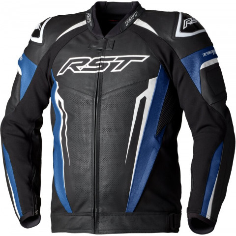 Veste cuir RST TracTech Evo 5 CE homme - bleu/noir/blanc