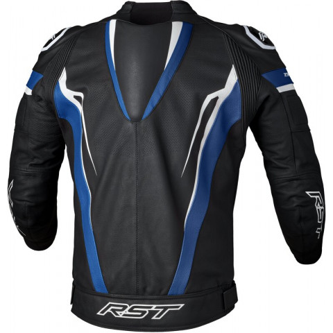 Veste cuir RST TracTech Evo 5 CE homme - bleu/noir/blanc