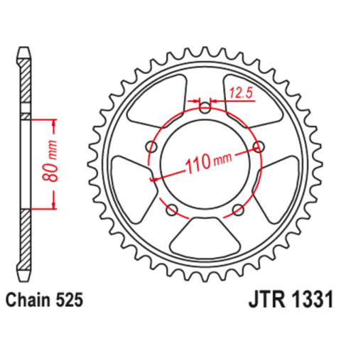 Couronne JT SPROCKET acier standard 1331 - 525