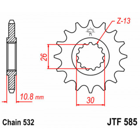 Pignon JT SPROCKETS acier standard 585 - 532