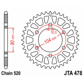 Couronne JT SPROCKETS aluminium Ultra-Light 478 - 520