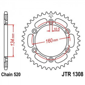 Couronne JT SPROCKETS acier standard 1308 - 520