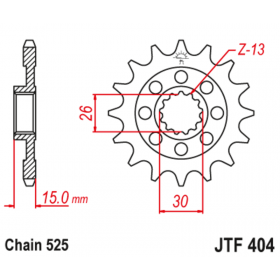 Pignon JT SPROCKETS acier standard 404 - 525