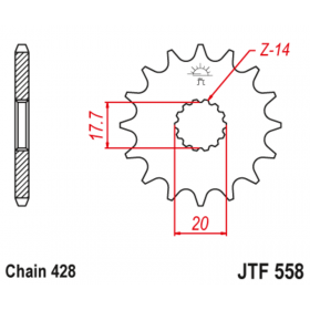 Pignon JT SPROCKETS acier standard 558 - 428