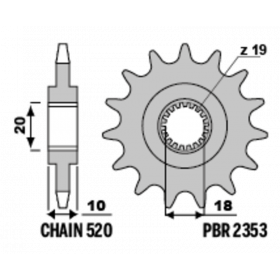 Pignon PBR acier standard 2353 - 520
