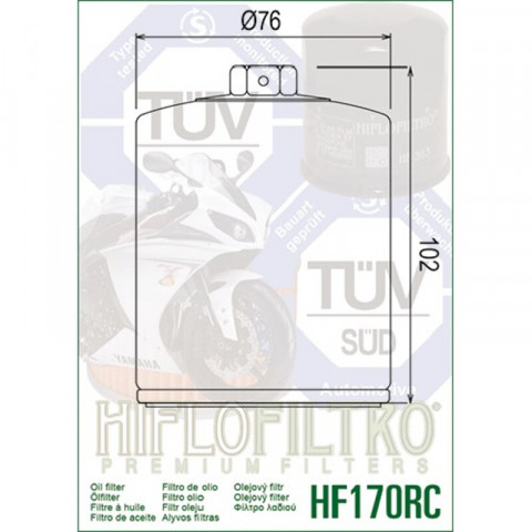 Filtre à huile HIFLOFILTRO Performance chrome - HF170CRC