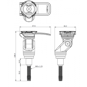 Support à tige filetée moto QUAD LOCK Pro