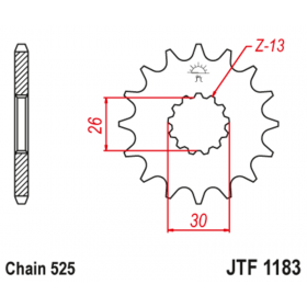 Pignon JT SPROCKETS acier anti-bruit 1183 - 525