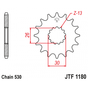 Pignon JT SPROCKETS acier anti-bruit 1180 - 530