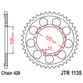 Couronne JT SPROCKETS acier standard 1135 - 428