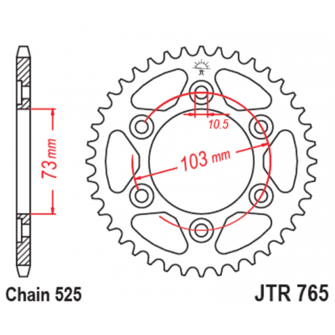 Couronne JT SPROCKETS acier standard 765 - 525