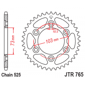 Couronne JT SPROCKETS acier standard 765 - 525