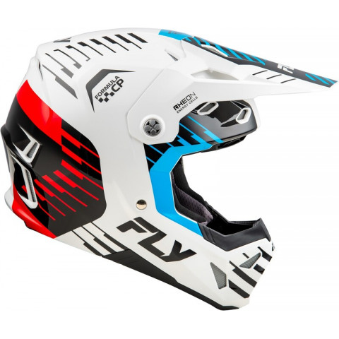 Casque FLY RACING Formula CP Slice - blanc/rouge/cyan