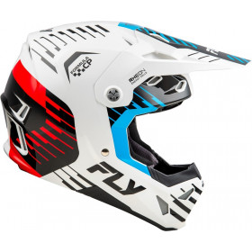 Casque FLY RACING Formula CP Slice - blanc/rouge/cyan