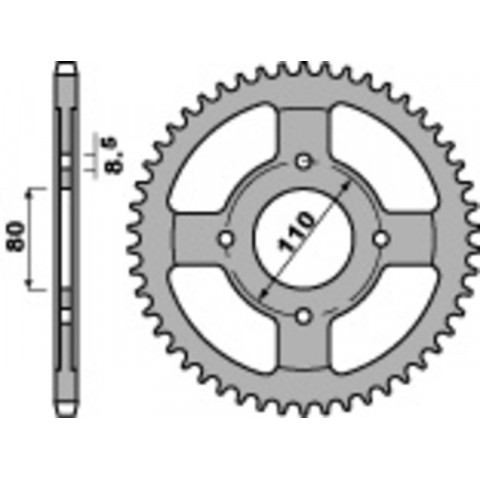 Couronne PBR acier C45 standard 4597 - 428
