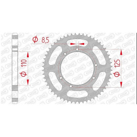 Kit chaîne AFAM A428M 12/60 - Couronne arrière standard Type 59104