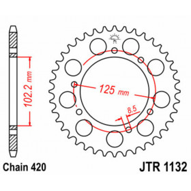 Kit chaîne JT/JT 420HDR 11/59 - Couronne arrière standard Type 1132