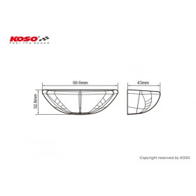 KOSO Led-Taillight, Smoke GT-03, e-mark.