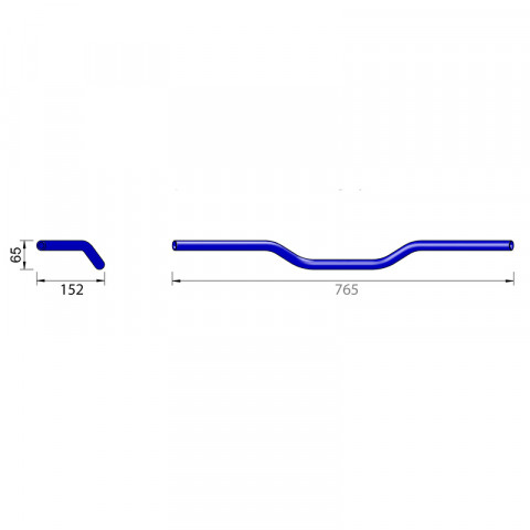 HIGHSIDER pro Superbike A01 aluminum handlebars, 7/8 inch, black bead blasted