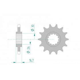 Kit chaîne AFAM 525XSR2 15/47 super-renforcé - couronne standard 10613