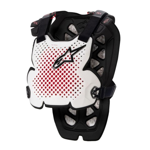 A-1 CHEST PROTECTOR WHITE BLACK RED
