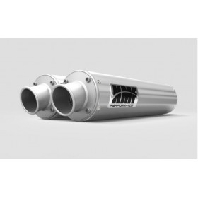 Ligne complète HMF Performance Series silencieux double inox brossé/casquette Turn Down inox brossé Polaris RZR S 1000/General

