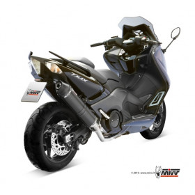 Ligne complète MIVV Stronger acier noir/casquette carbone Yamaha T-MAX 530